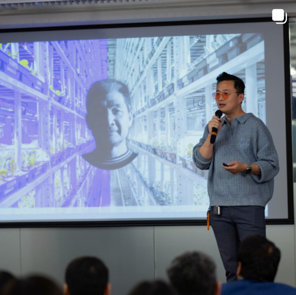 CTO and co-founder Huayi Gao at the Navigating New Frontiers event selected to pitch the LILA composter