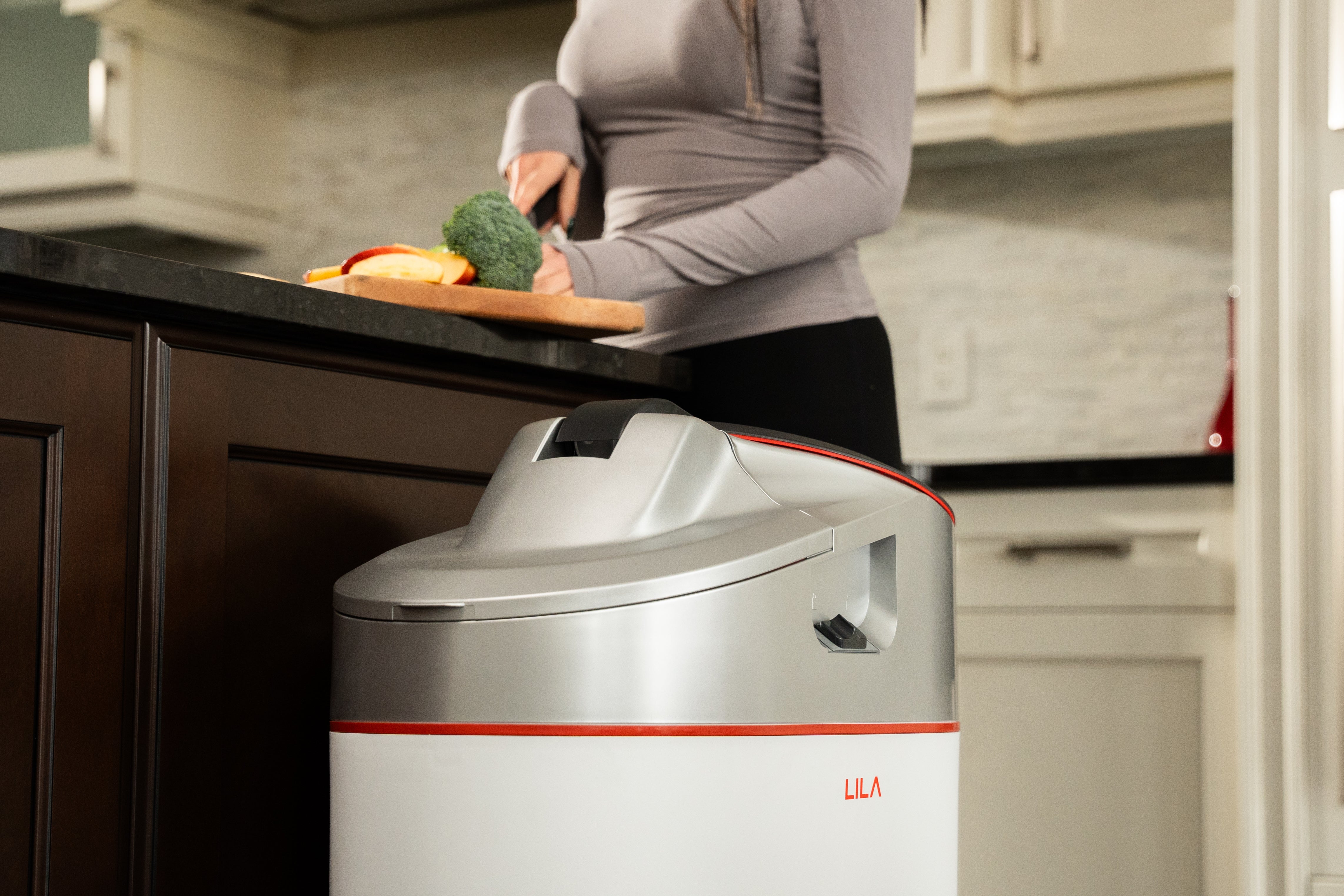 LILA Pro smart kitchen composter for indoor food waste composting in a modern home.